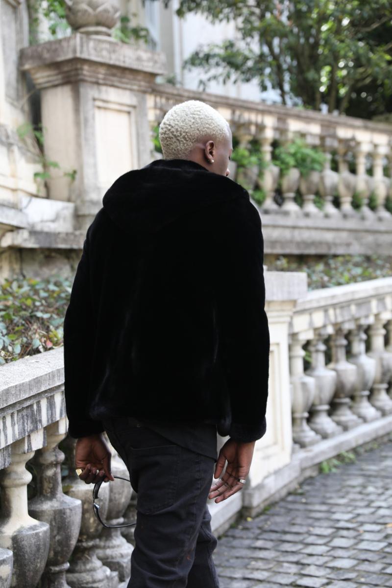 Men's Mink Fur Coat With a Hood