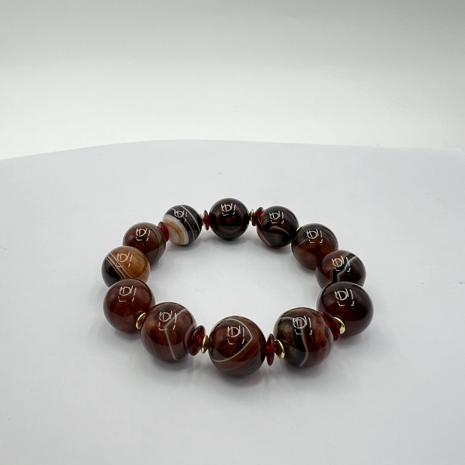 Sandalwood Prayer Beads with Inlaid Auspicious Cloud Tianzhu Unisex Bracelet F Bracelet-perimeter 26.5cm