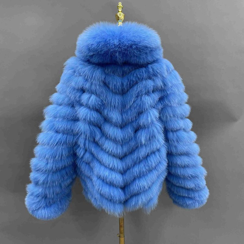 Reversible Cotton Jacket with Collar and Button Closure Blue Click chat with us
