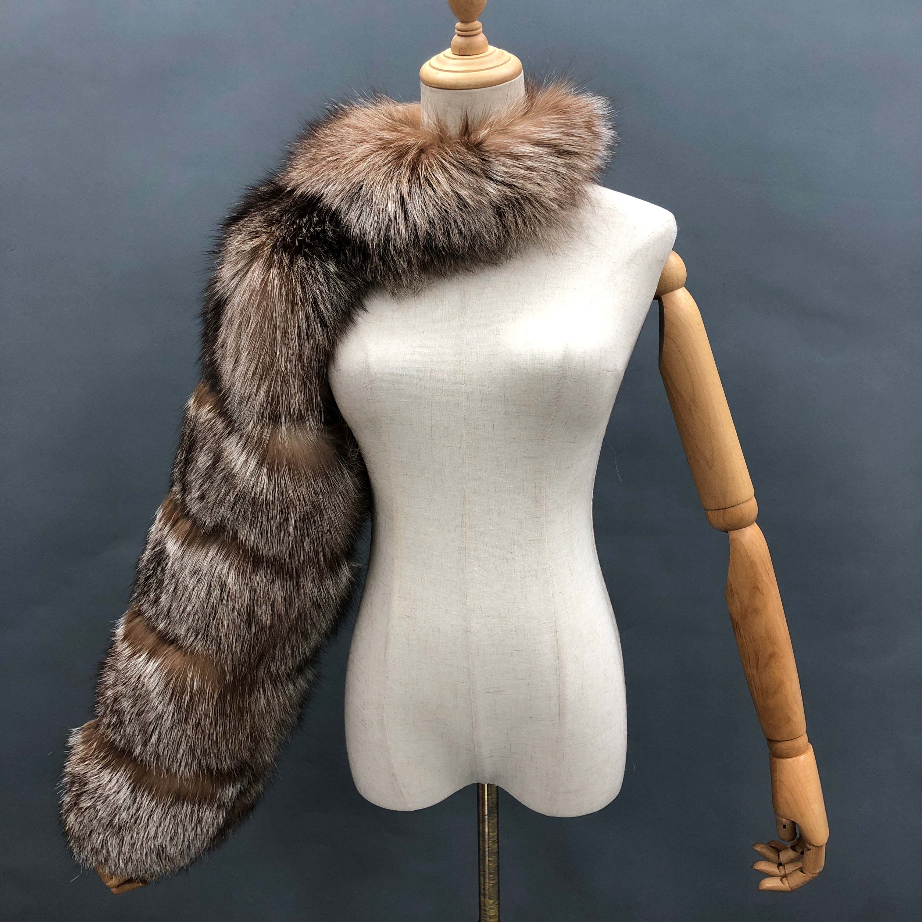 Women's Real Fox Fur Arm Warmers, Luxury Fur Sleeve Cuffs for Winter Fashion Accessories 3 F