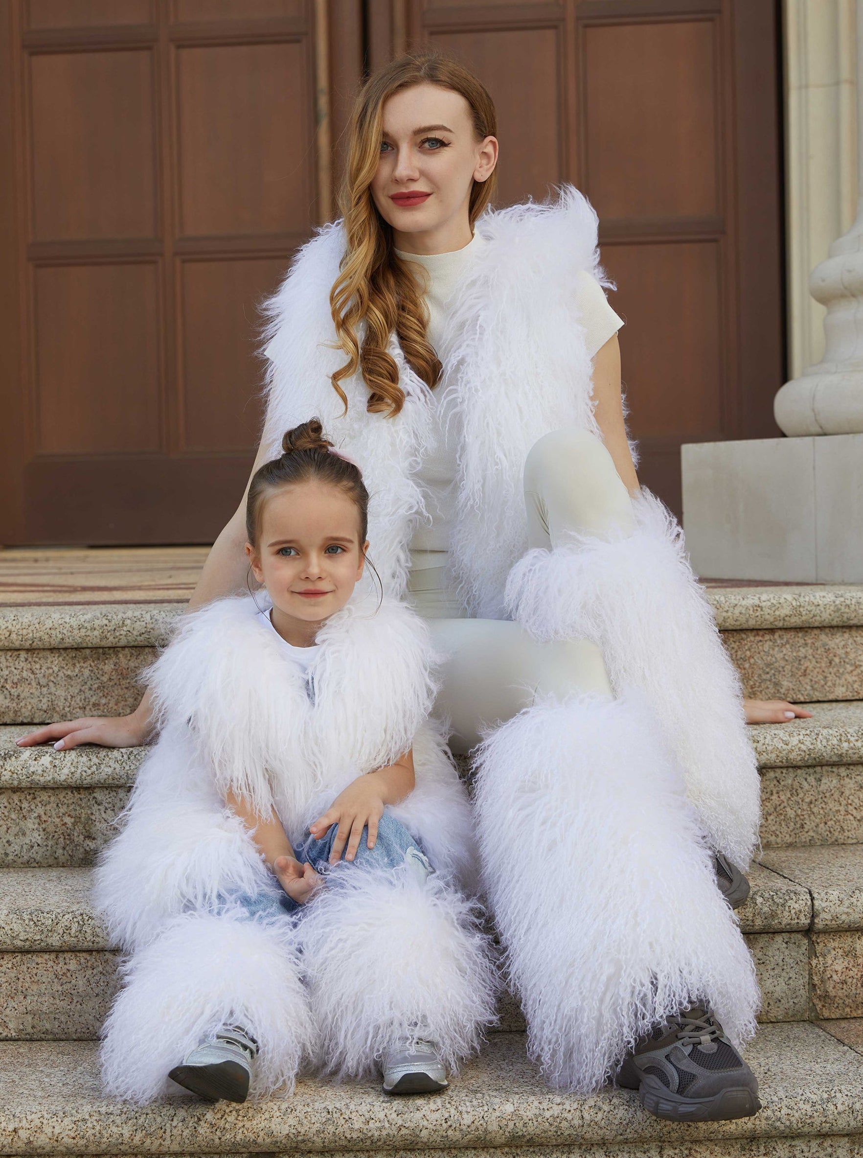 New Solid Color Children's Autumn and Winter Mongolian Lamb Fur Vest Soft and Comfortable