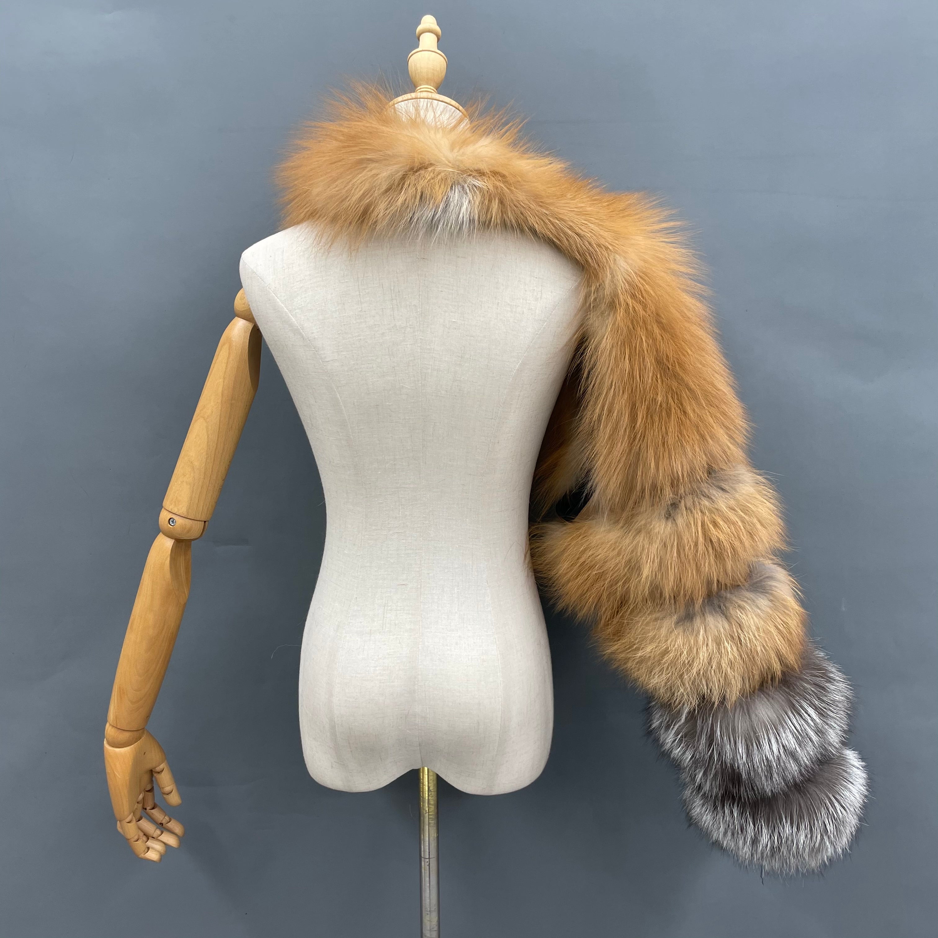 Women's Real Fox Fur Arm Warmers, Luxury Fur Sleeve Cuffs for Winter Fashion Accessories 4 F