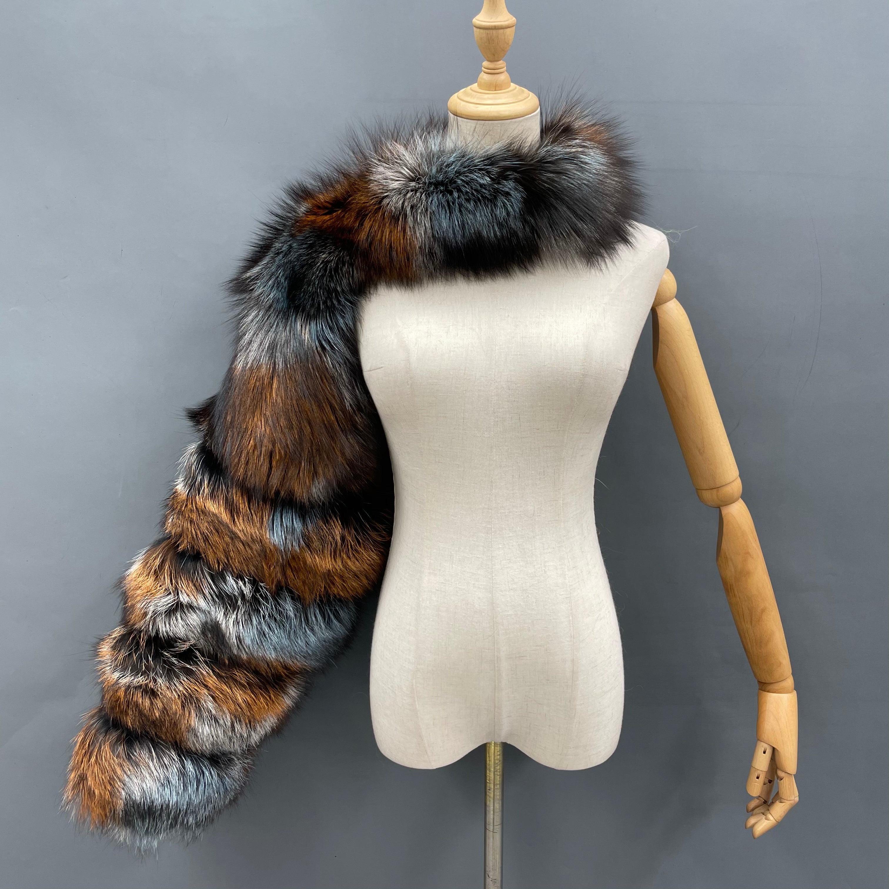 Women's Real Fox Fur Arm Warmers, Luxury Fur Sleeve Cuffs for Winter Fashion Accessories 5 F