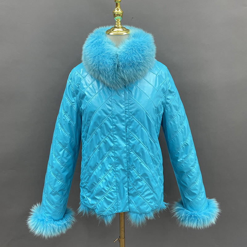 Winter Women Short Wear Two-Sided Real Fox Fur Coat