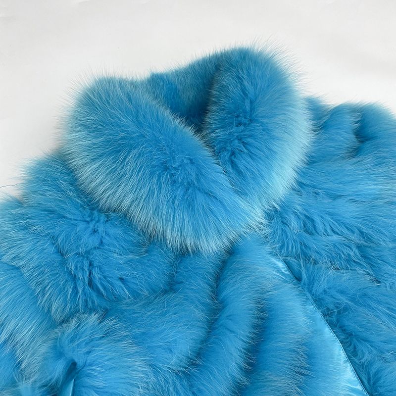 Winter Women Short Wear Two-Sided Real Fox Fur Coat