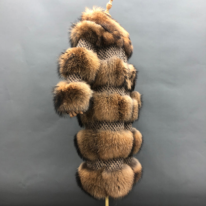 Factory Wholesale Real Fur Coats Luxury Women's Winter Raccoon Fur Clothing