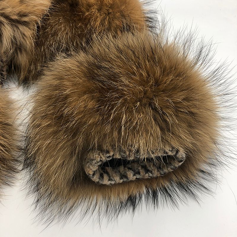 Factory Wholesale Real Fur Coats Luxury Women's Winter Raccoon Fur Clothing