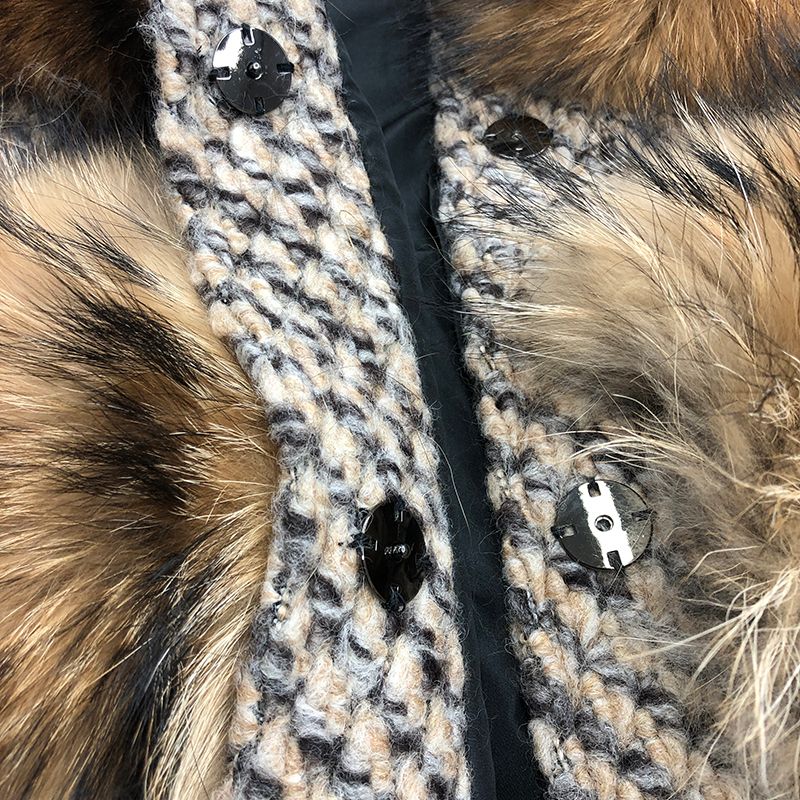 Factory Wholesale Real Fur Coats Luxury Women's Winter Raccoon Fur Clothing