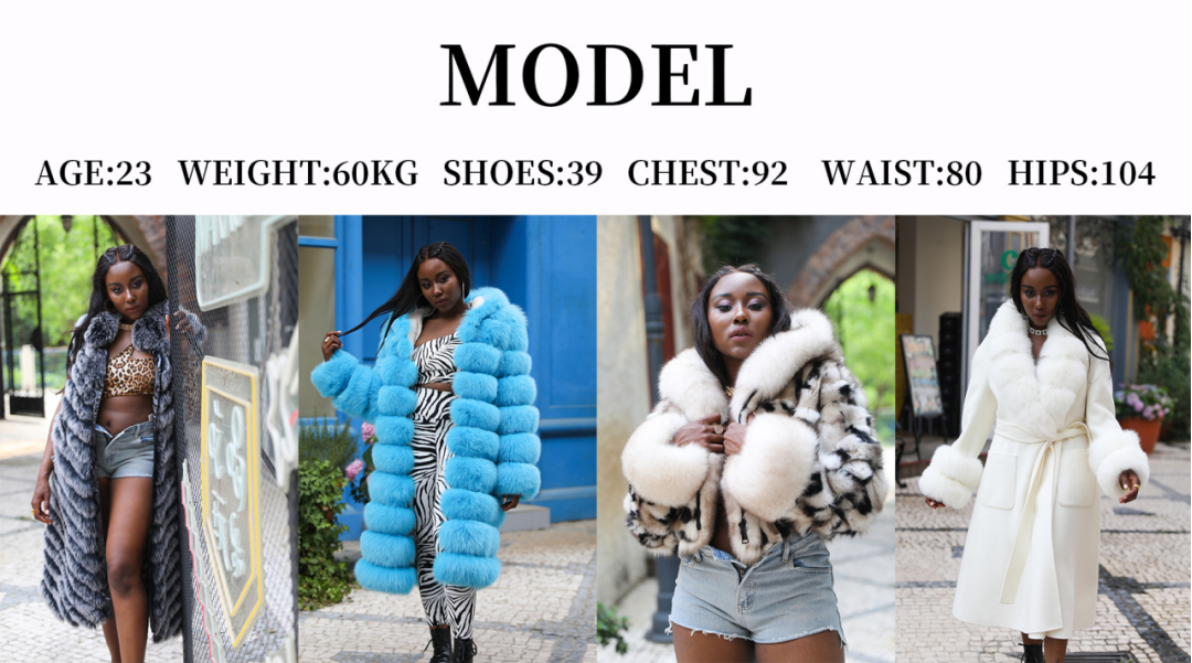 Double-Sided Fox Fur Diagonal Stripe Long Coat