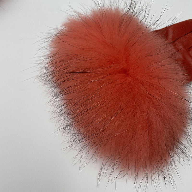 Janefur Raccoon Fur Leather Gloves Multi-color Available