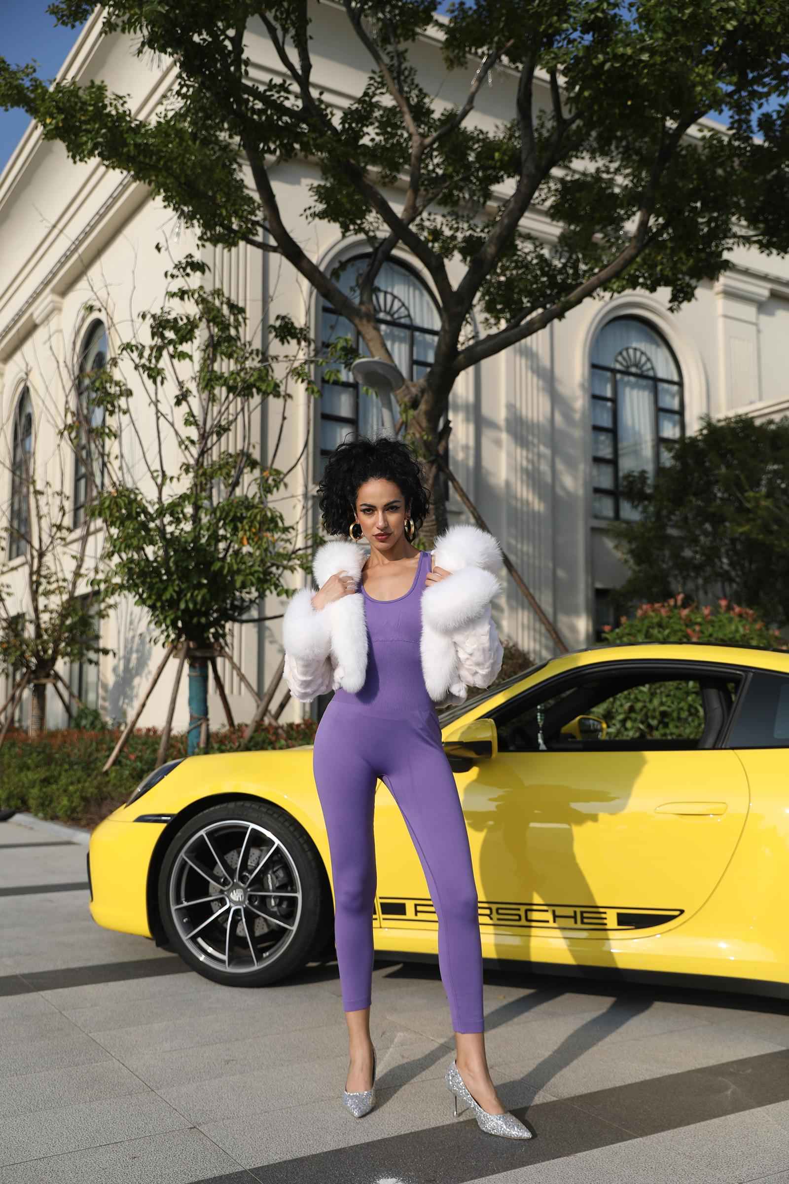 Fox Fur Coat for Women Luxurious Fox Fur Placket Hooded Zippered Jacket