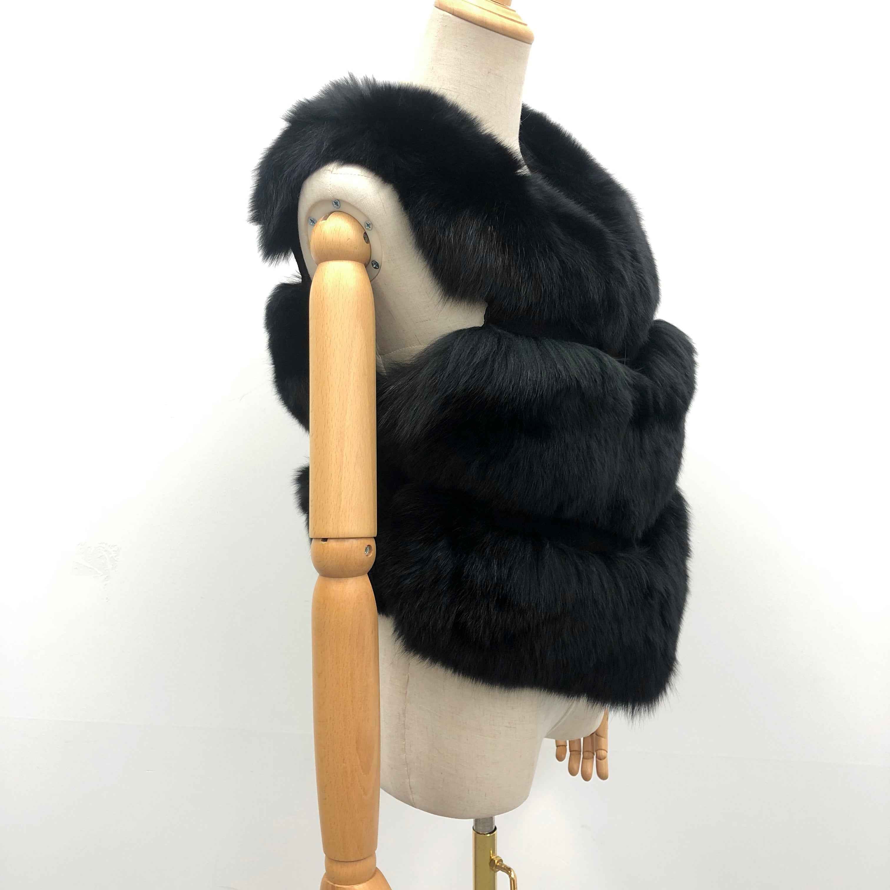 Women's 3-Panel Fox Fur Cropped Vest - Chic Autumn Essential Outerwear