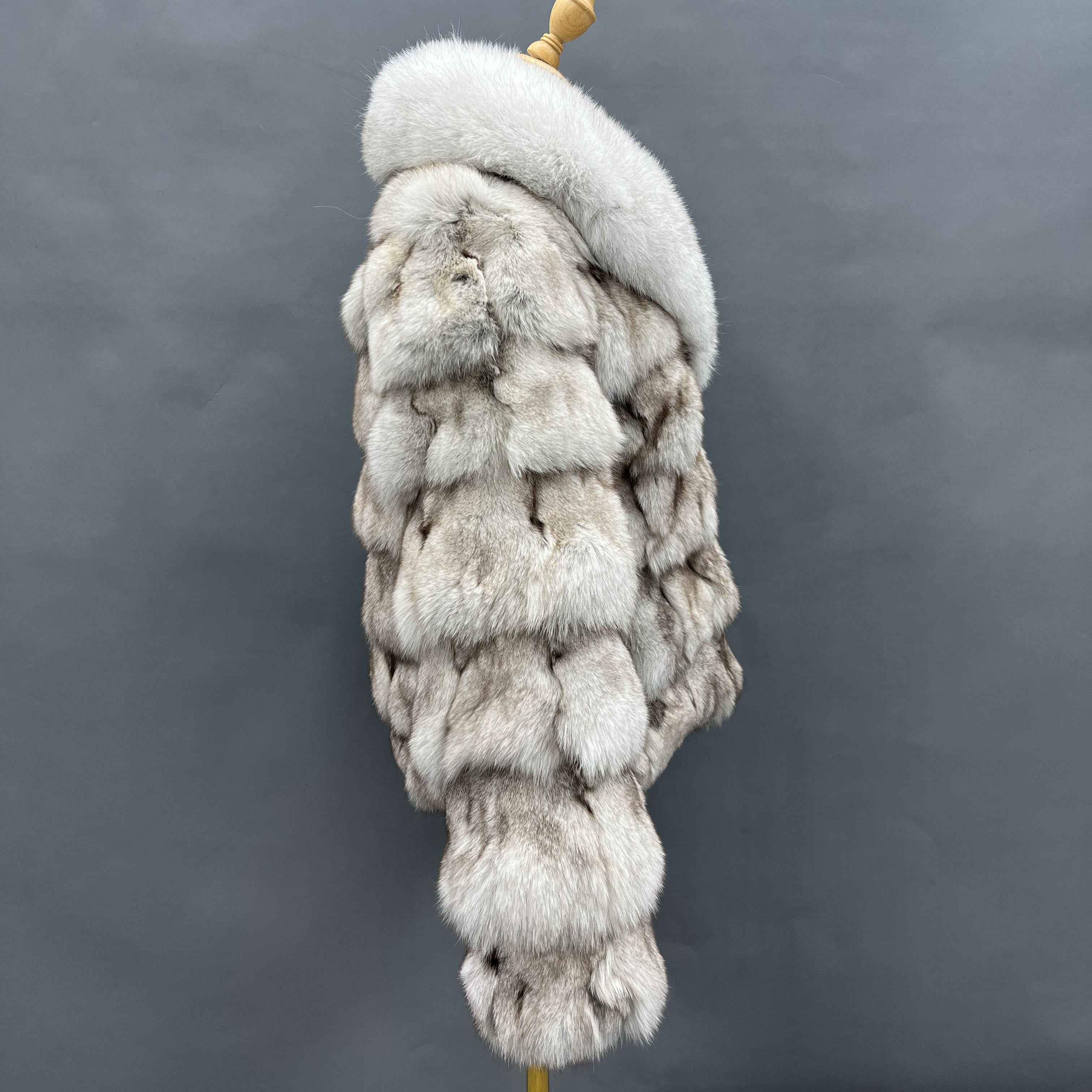 Women's Luxury Fox Fur Head Hair Coat - Party Essential Elegant Winter Fashion Outerwear
