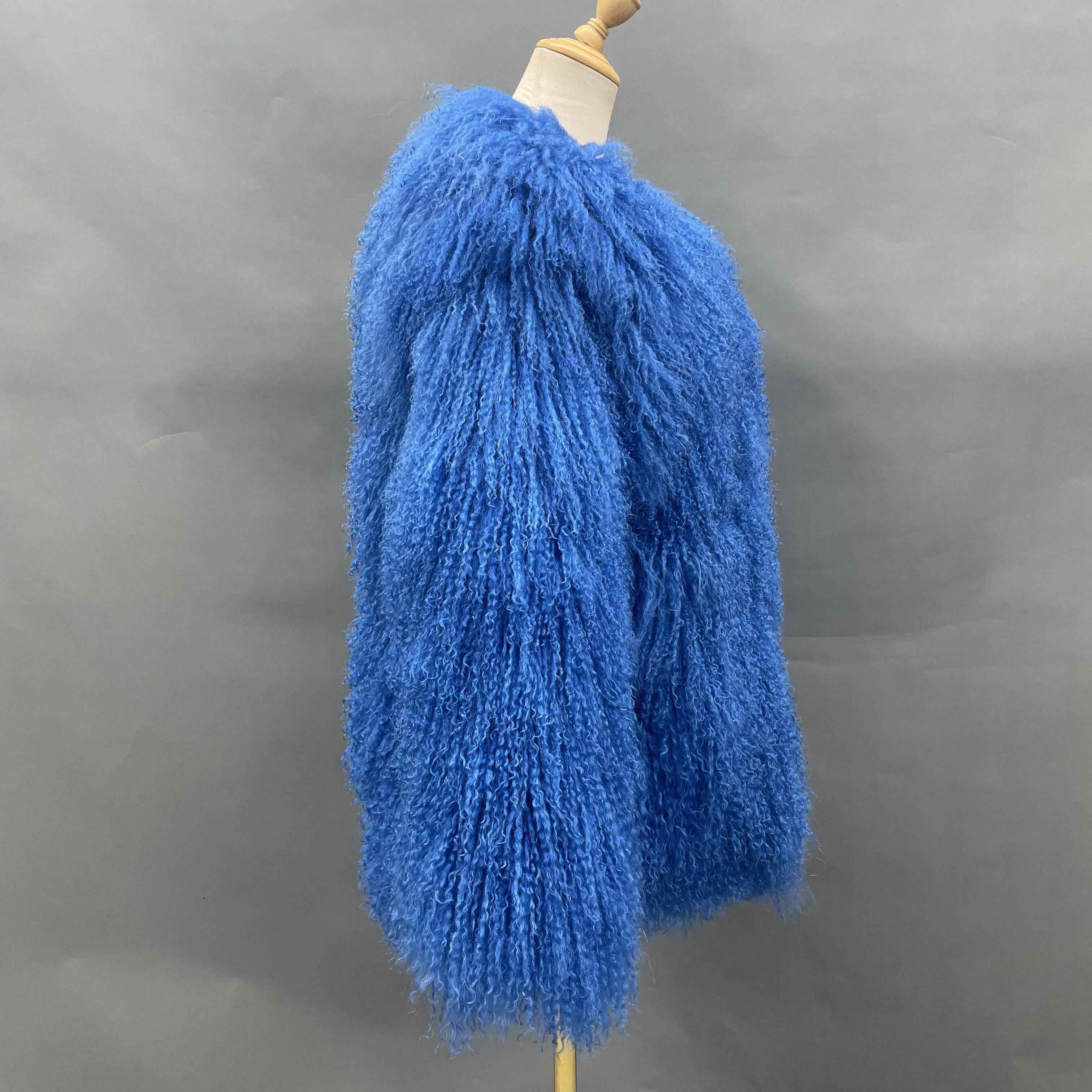 Women's Luxury Mid-Length Tibetan Lamb Fur Coat - Exclusive Harsh Winter Statement Outerwear