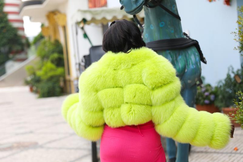 Ultra Short White Fox Fur Jacket