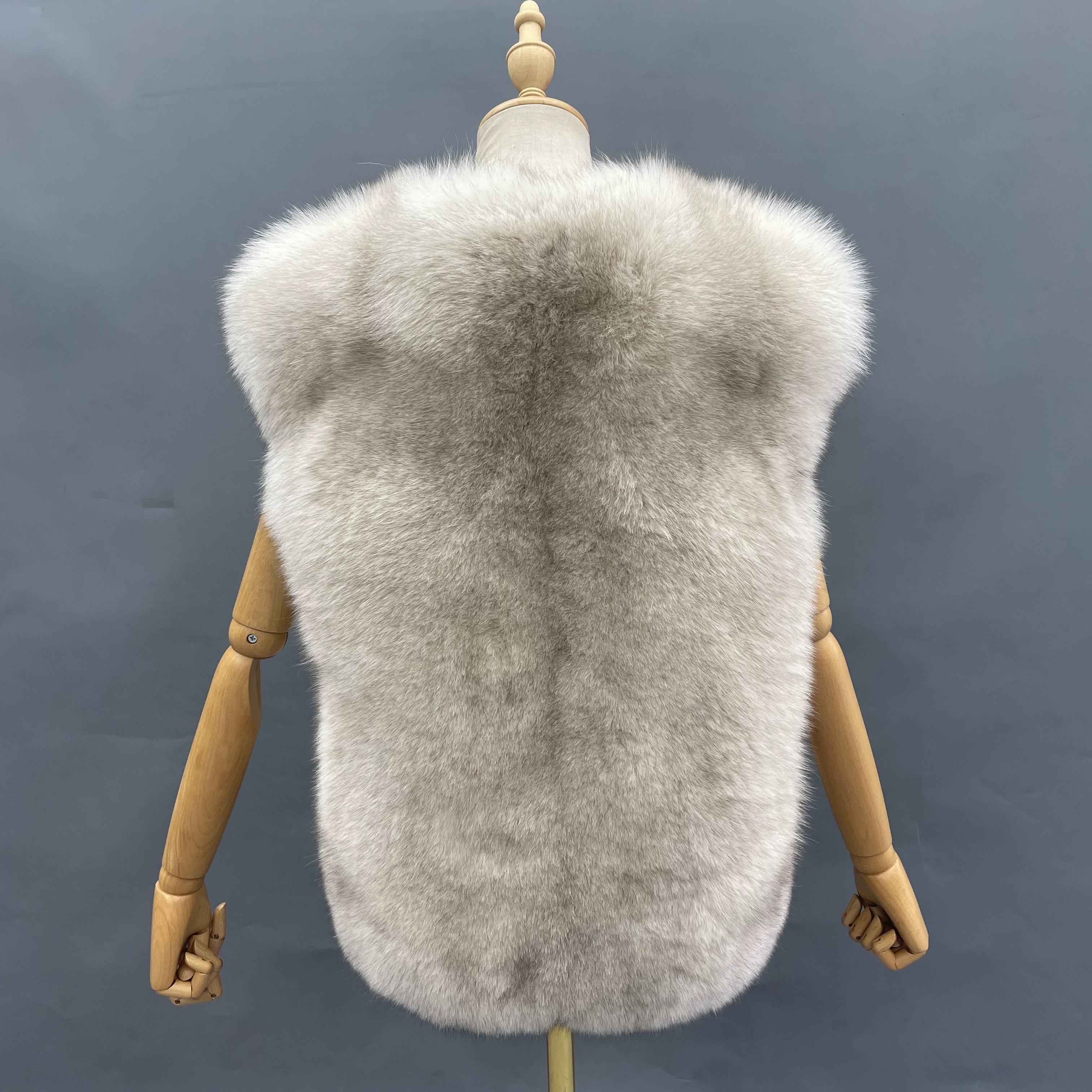 Women's New Whole Skin Fox Fur Vest - Luxurious Fashion Essential Outerwear