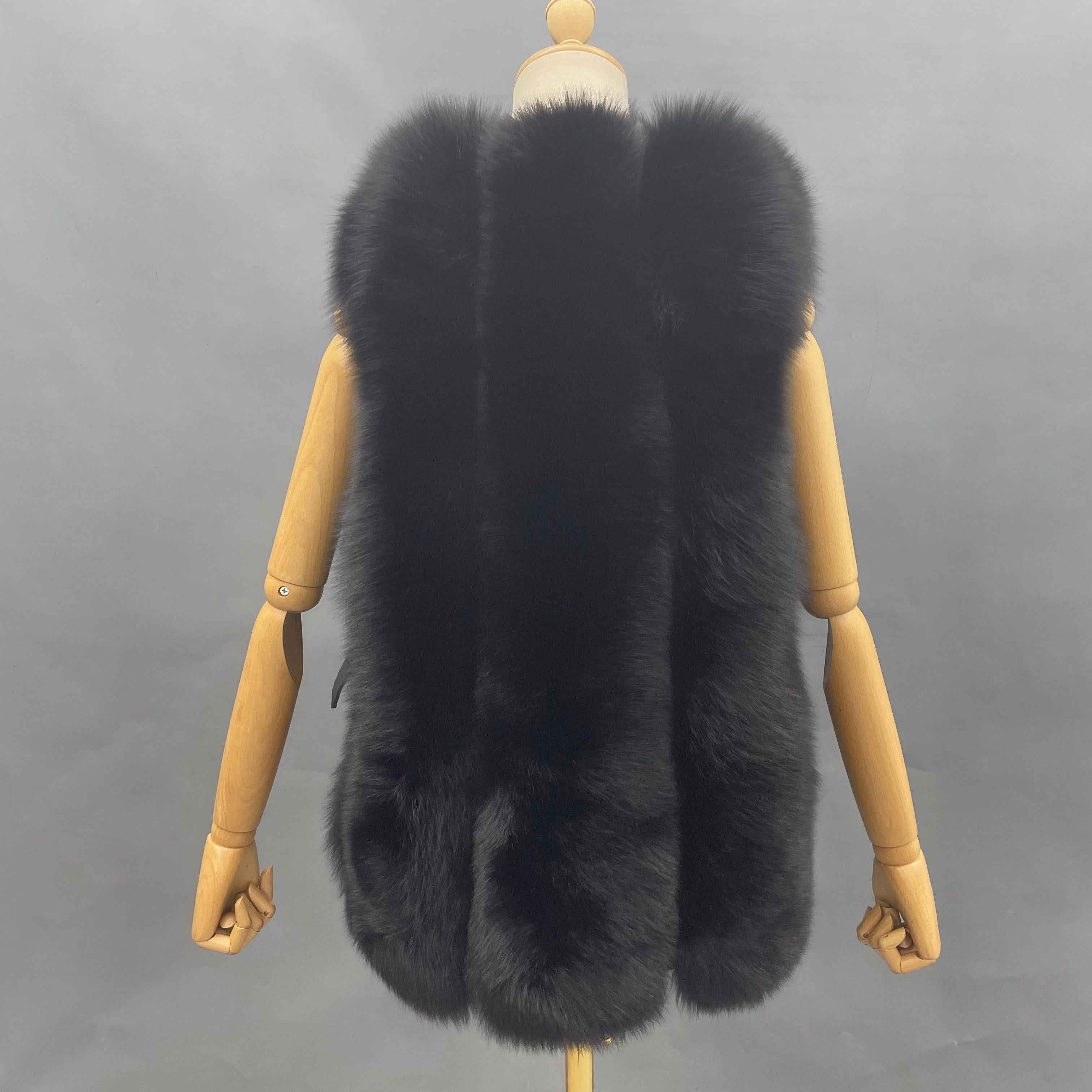 Women's New Design Asymmetric Fox Fur Vest with Leather Buckle - Versatile Luxury Must-Have Outerwear