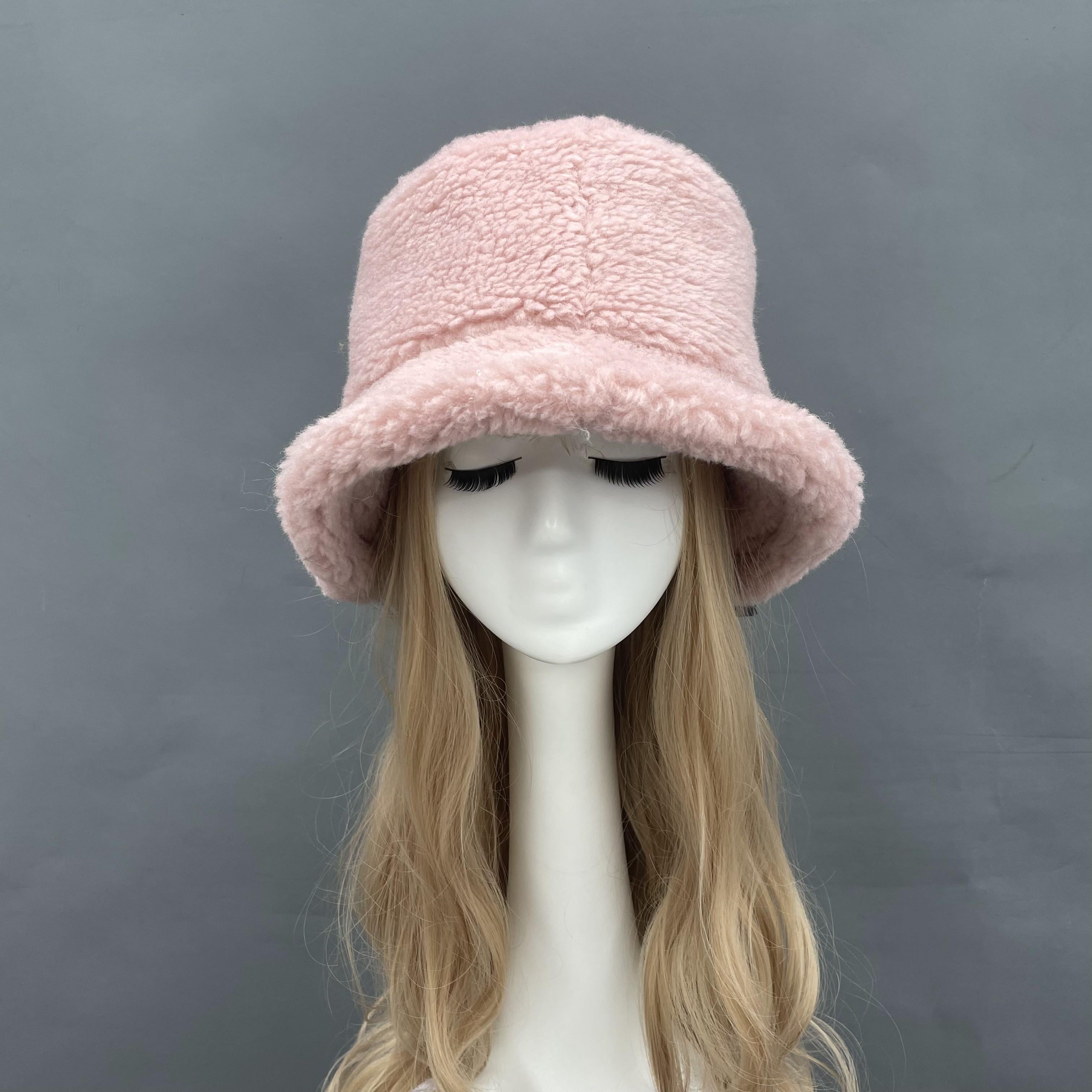 Fashionable Winter Warm Lamb Wool Fisherman Hat Bag Set