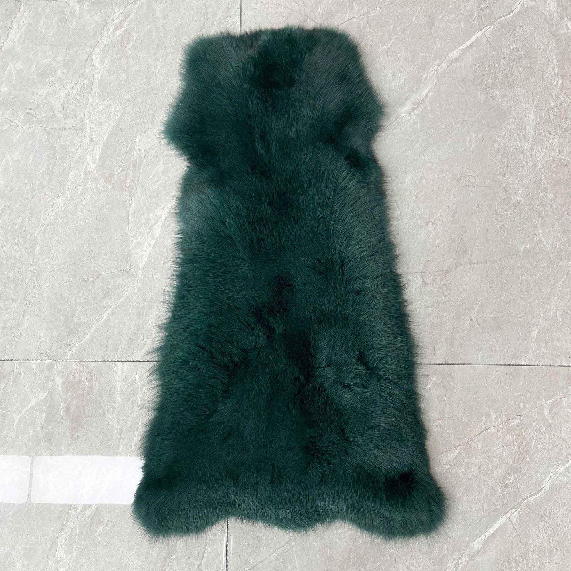 Factory Wholesale Solid Color Womens Fox Fur Thick Coat with Hood Green