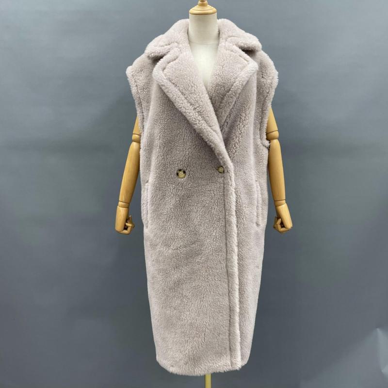 Long Style Teddy Vest Beige F-chest 134cm