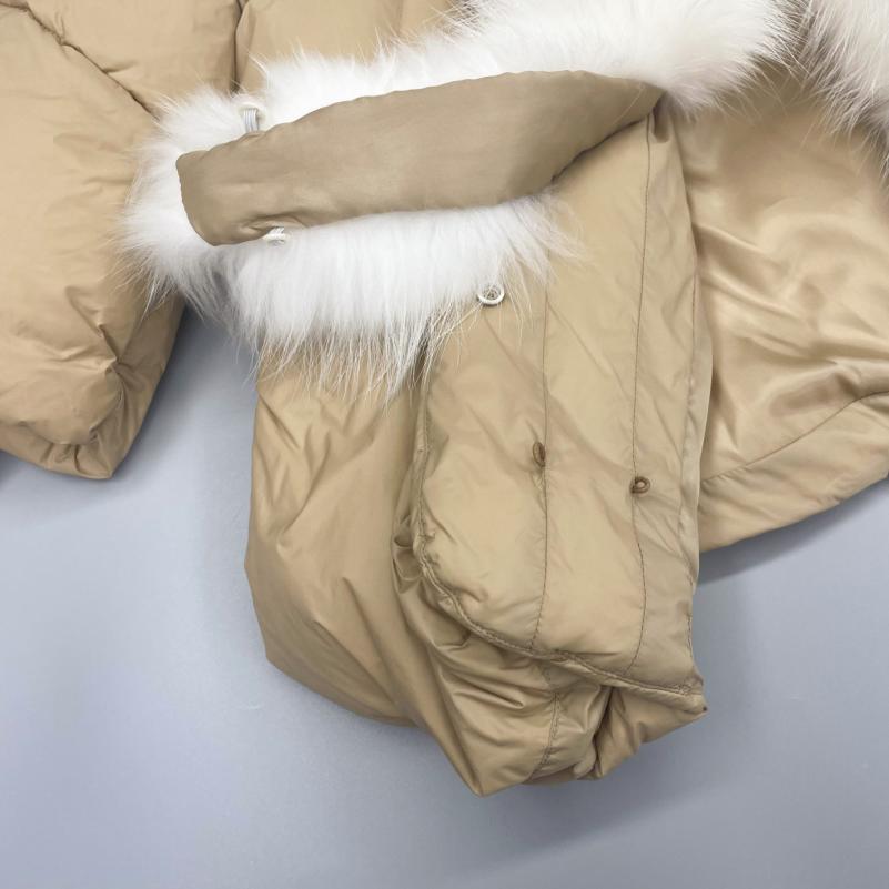 Knit Cuffs with Large Turn-down Collar Down Jacket