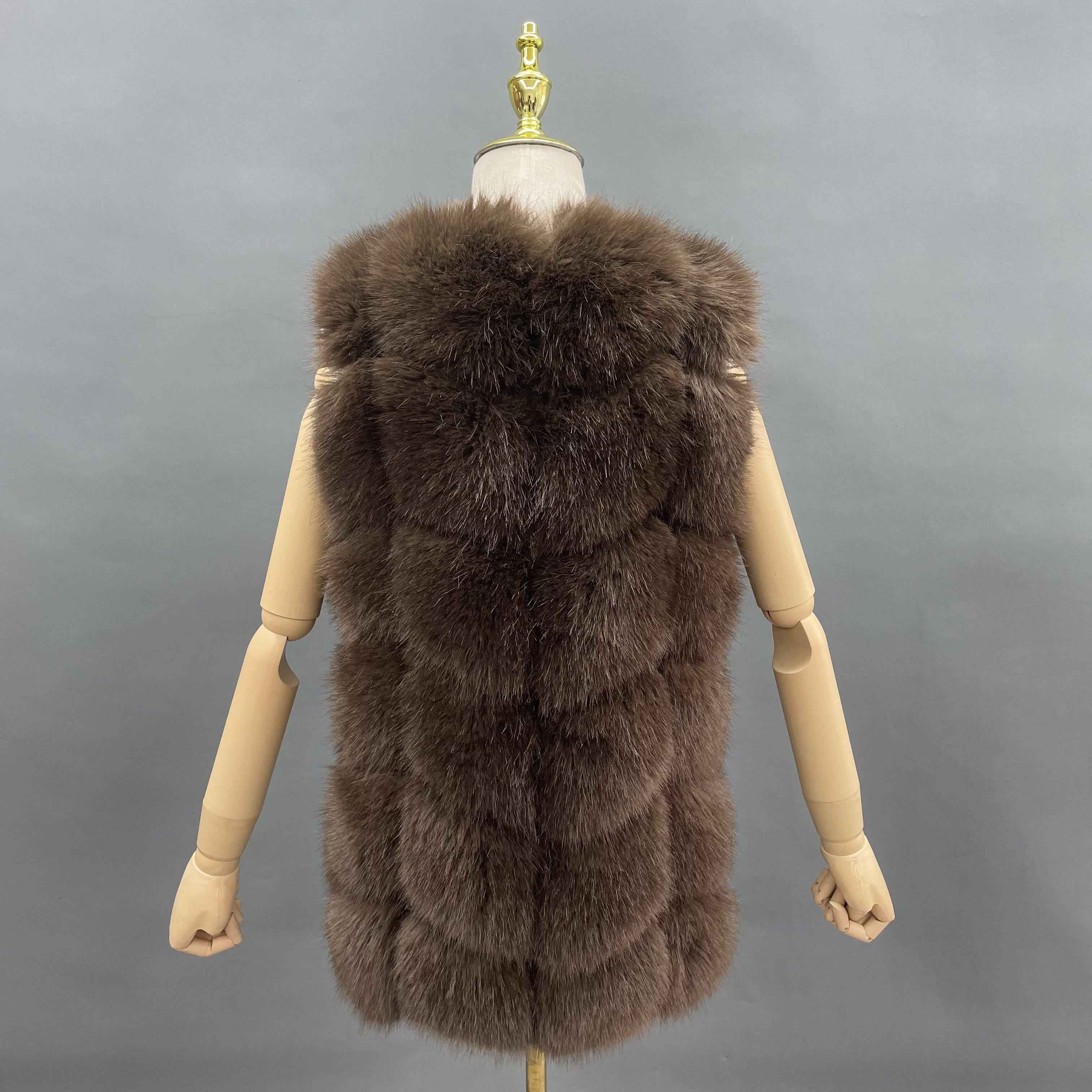 Women's 6-Panel Puffer Style Faux Fur Vest - Luxury Trendy Winter Essential Outerwear