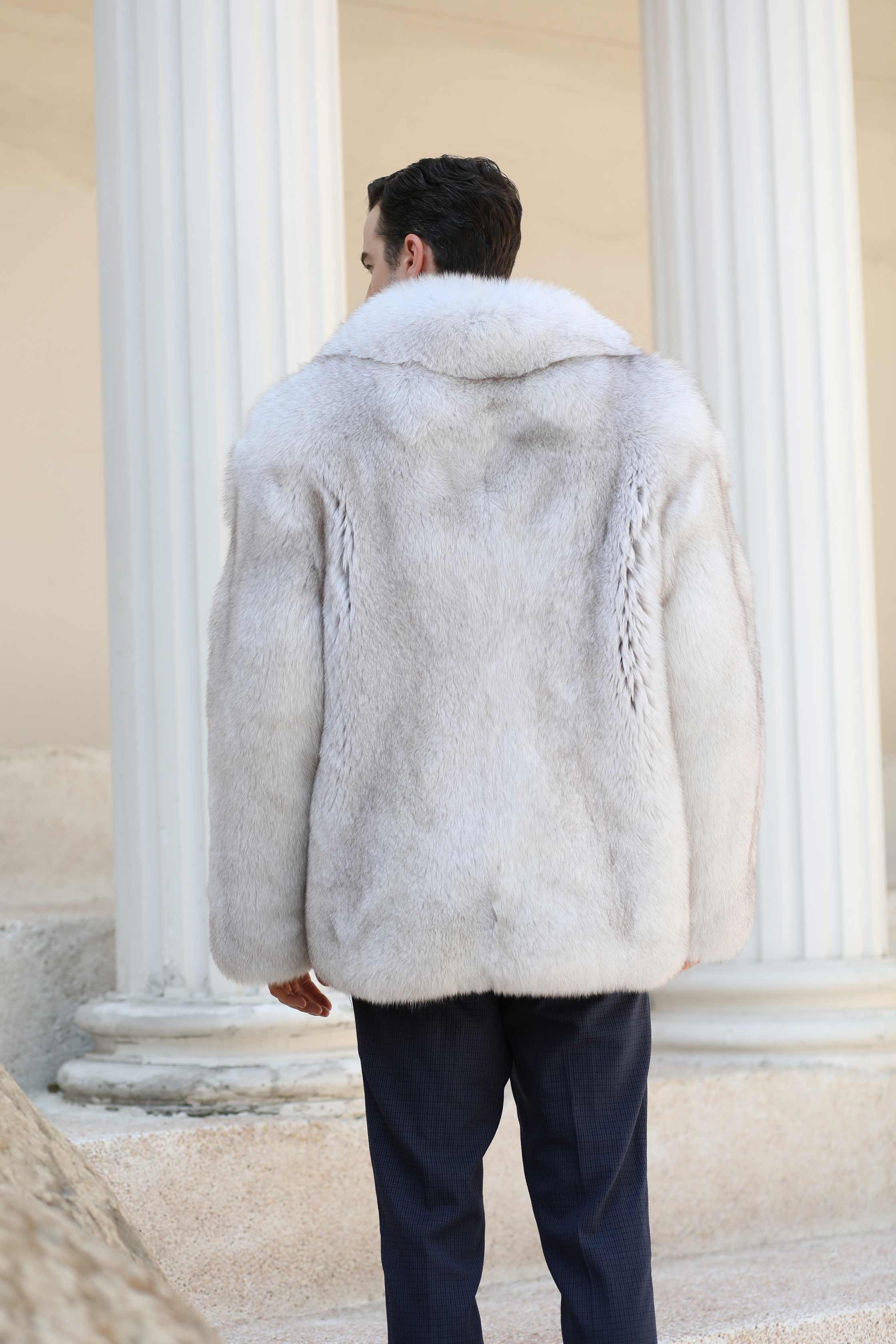 Warm Luxury Fluffy Men's Large Size Real Fox Fur Coat