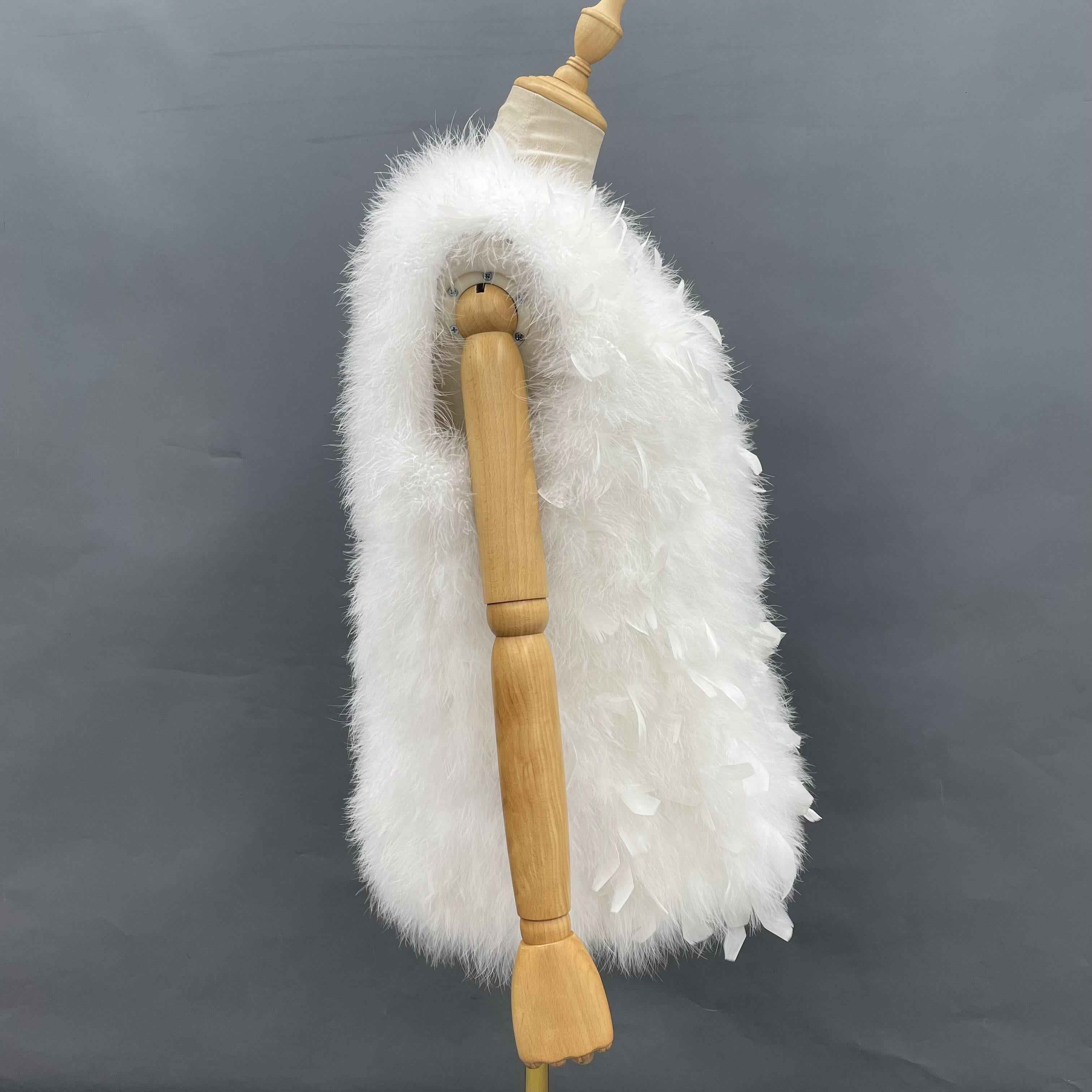 Ostrich & Turkey Feather Mixed Vest - Luxe Textured Statement Piece for Glamorous Occasions