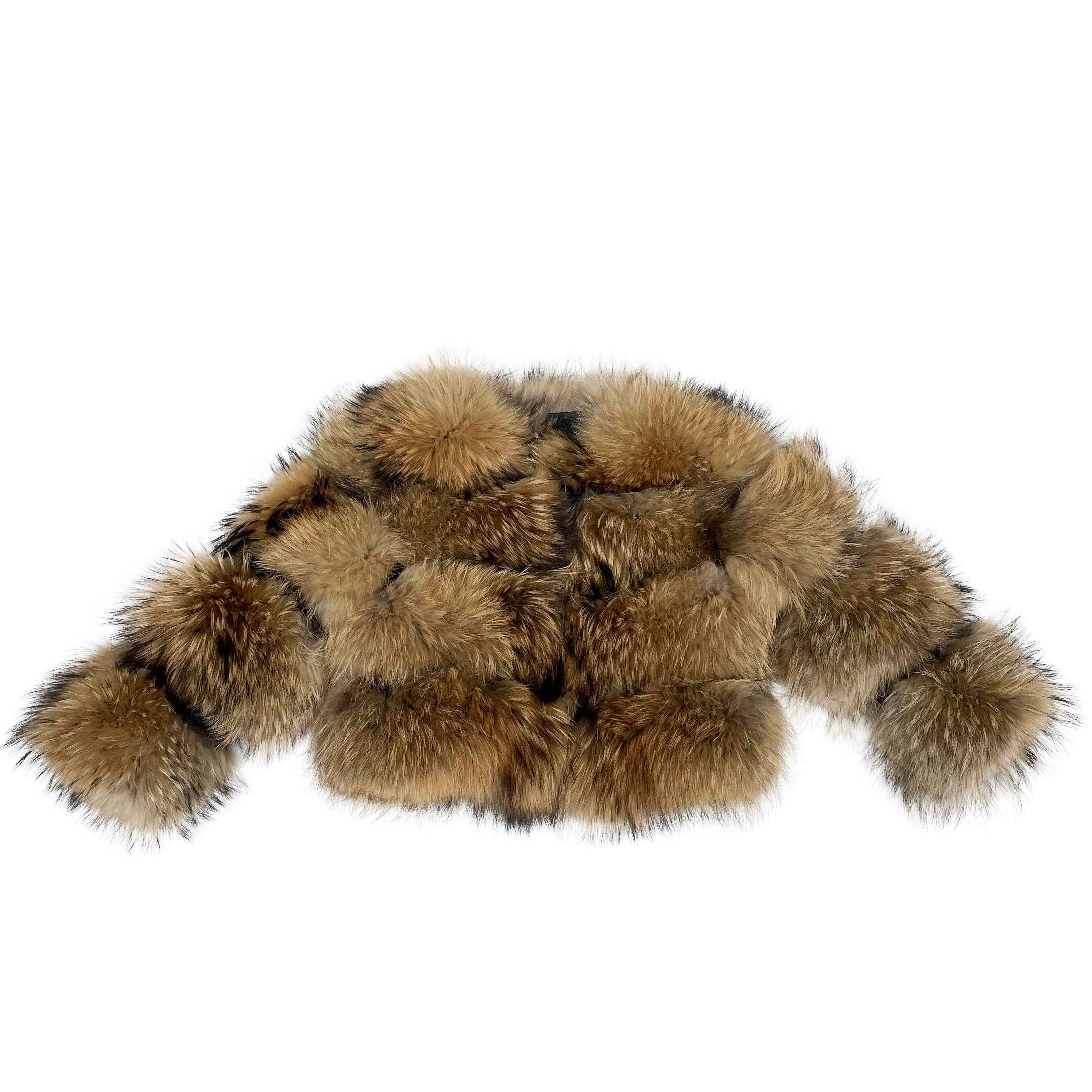 Women's Classic 4-Panel Raccoon Fur Jacket - Timeless Style Winter Fashion Outerwear
