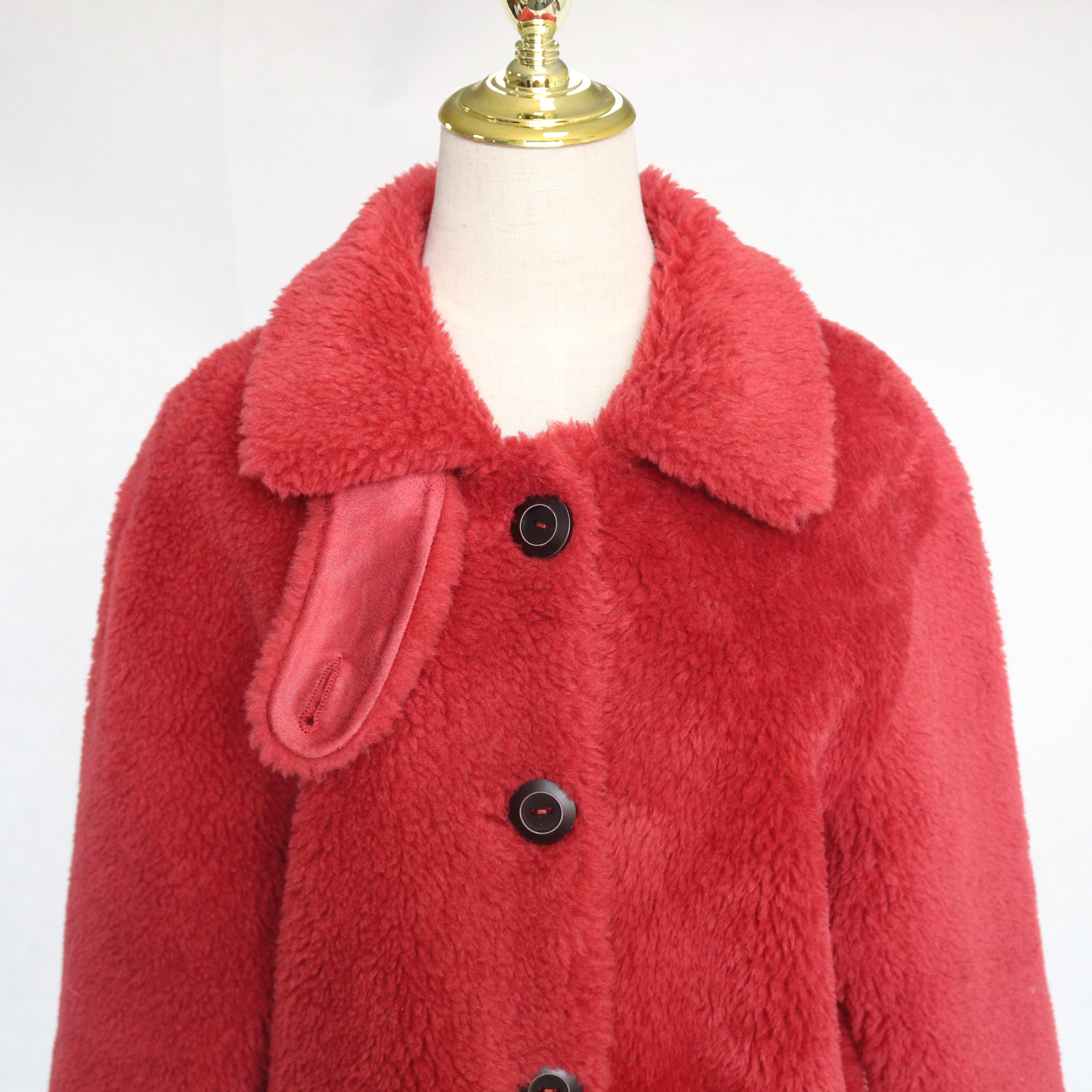 Women's Light Grey Short Sheepskin Shearling Jacket, Casual Stand Collar Button-Front Winter Outerwear