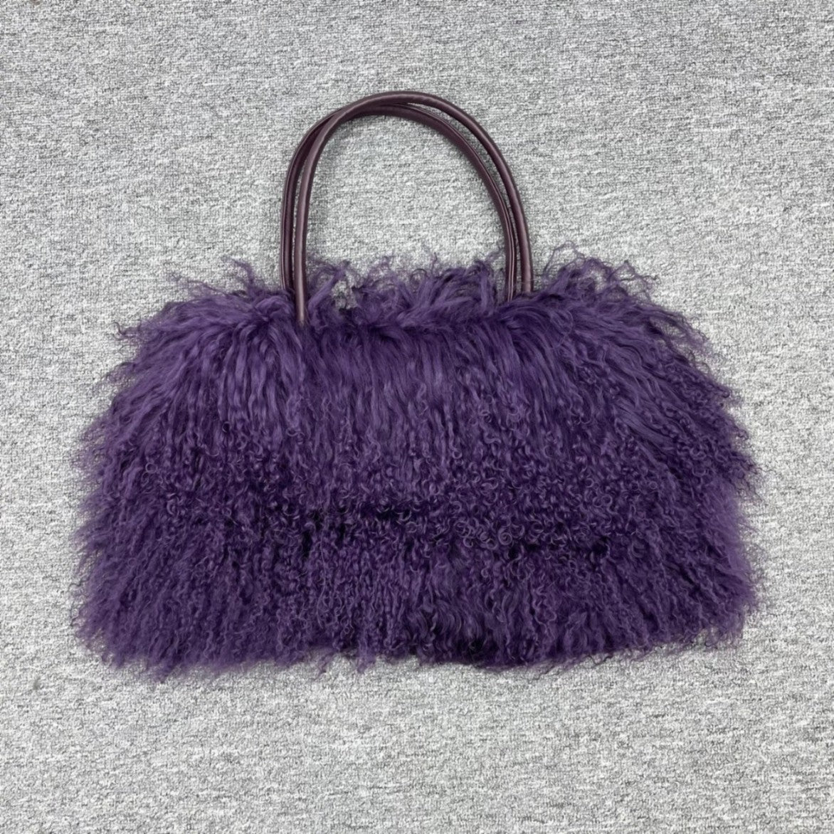 Multicolor Lamb Fur Shoulder Bag
