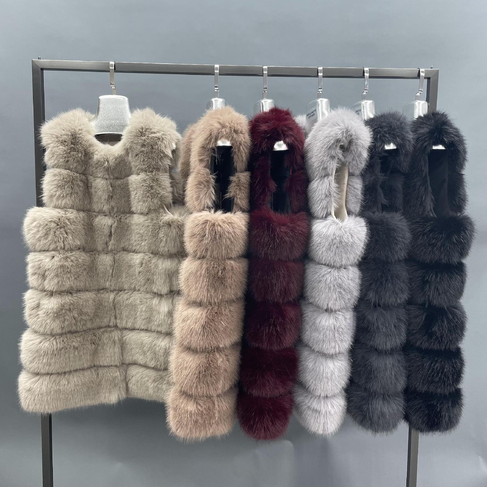 Spring and Autumn New Style Long Faux Fur Vest Eco Fur Vest