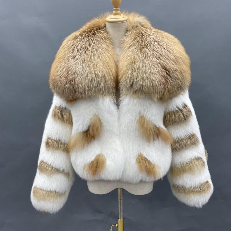 Women's Luxury Fluffy Fox Fur Coat In Winter White