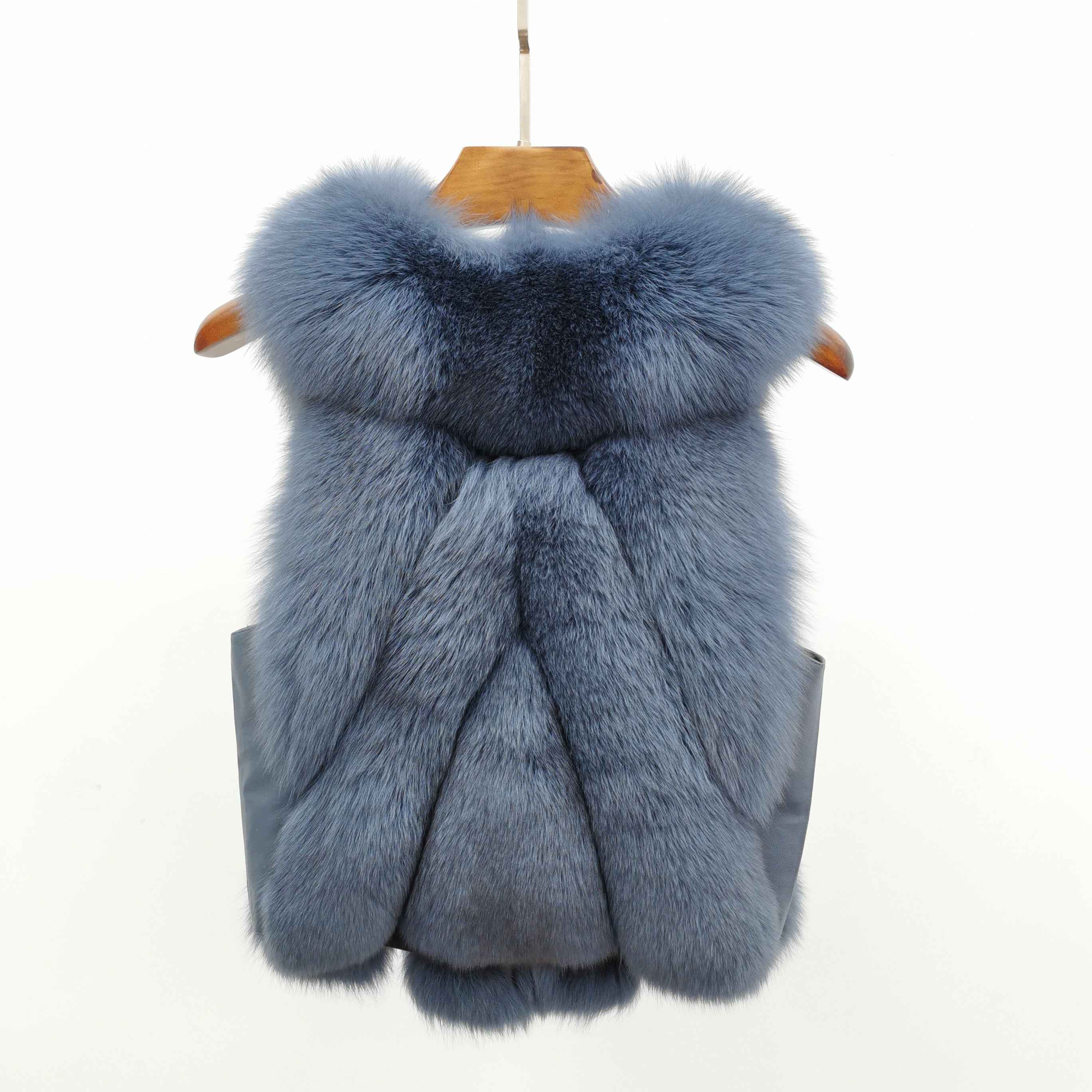 Women's V-Neck Fox Fur Vest - Cozy Warm Comfortable Outerwear