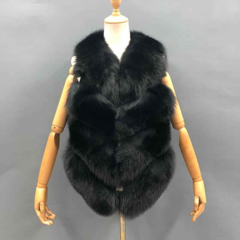 Wholesale Women's Classic Winter Warm Short Fox Fur Vest Casual Solid Color