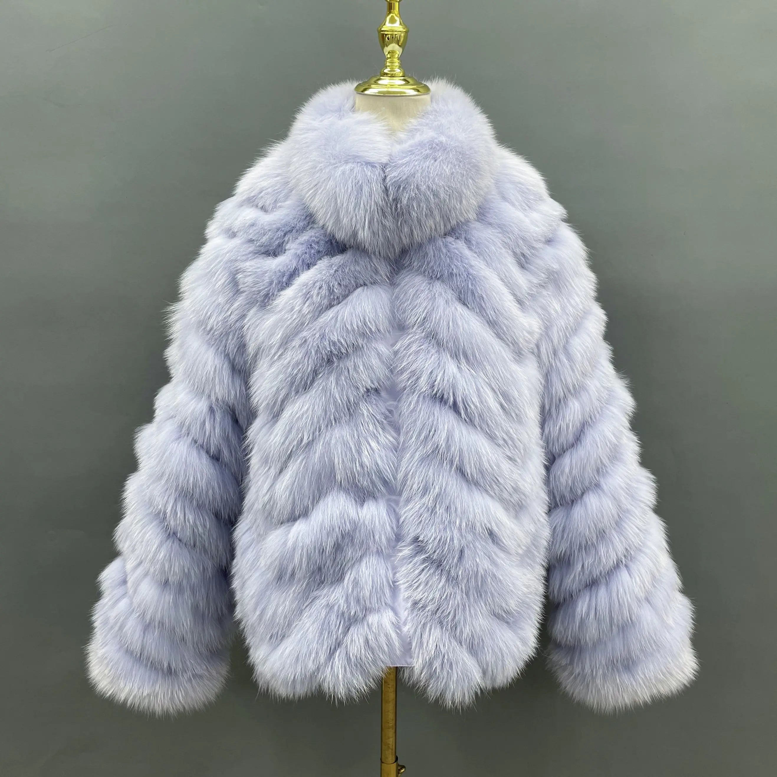 Winter Women Short Wear Two-Sided Real Fox Fur Coat