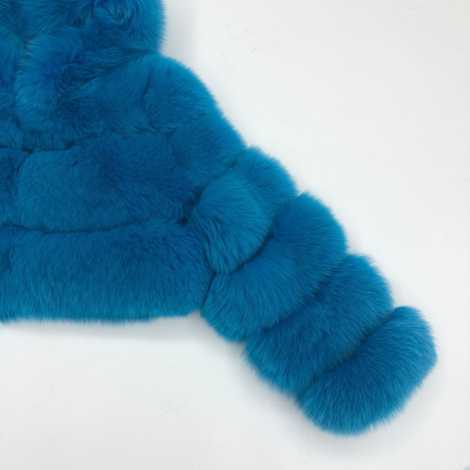 New Women's Winter Rainbow Fox Fur Hooded Coat