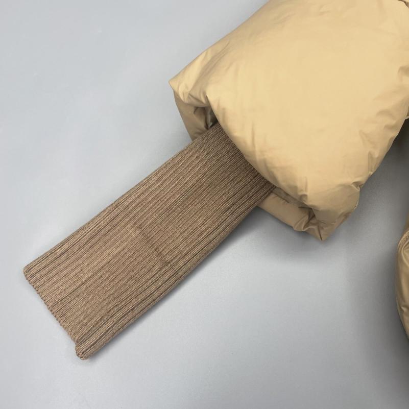 Knit Cuffs with Large Turn-down Collar Down Jacket