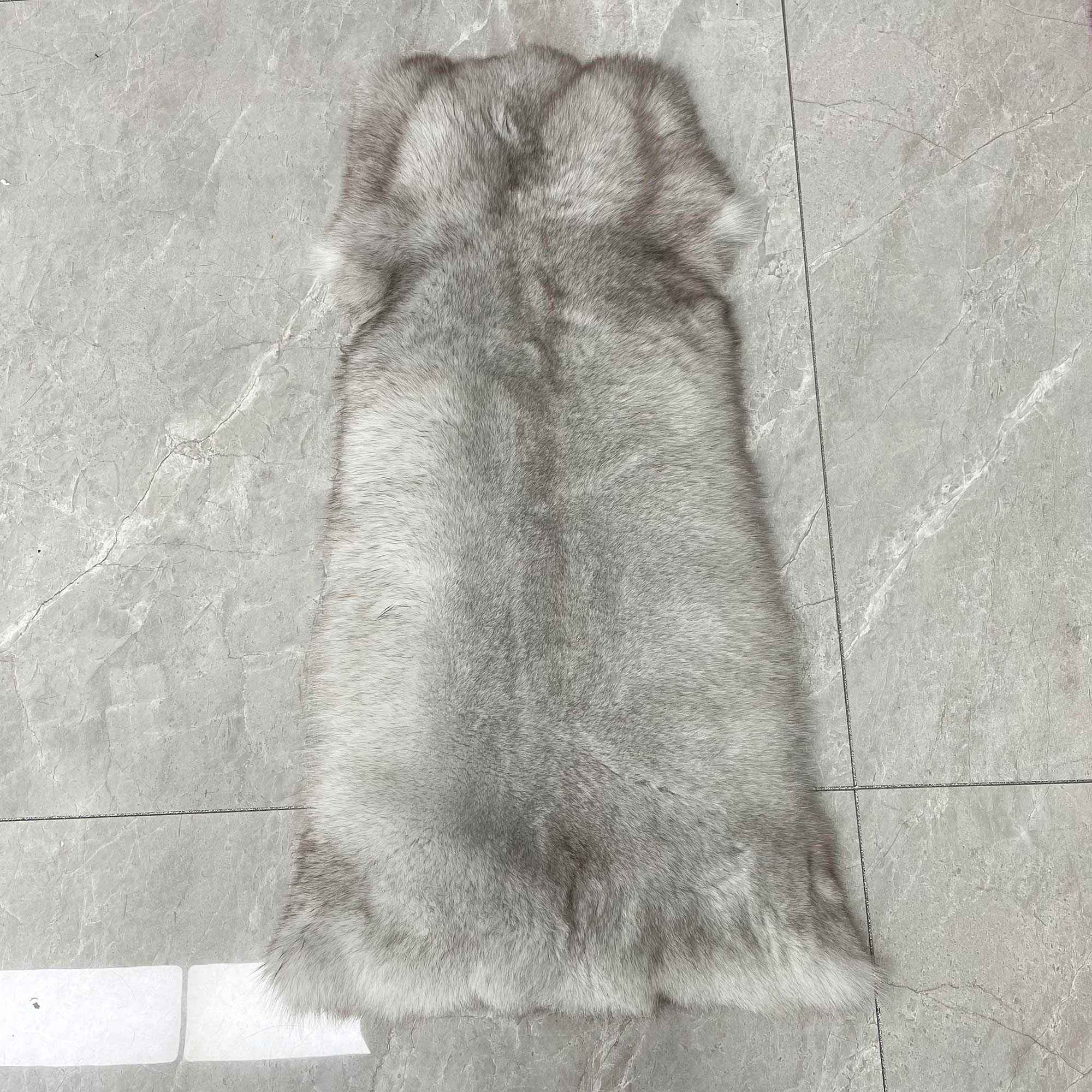 Factory Wholesale Solid Color Womens Fox Fur Thick Coat with Hood Natural White