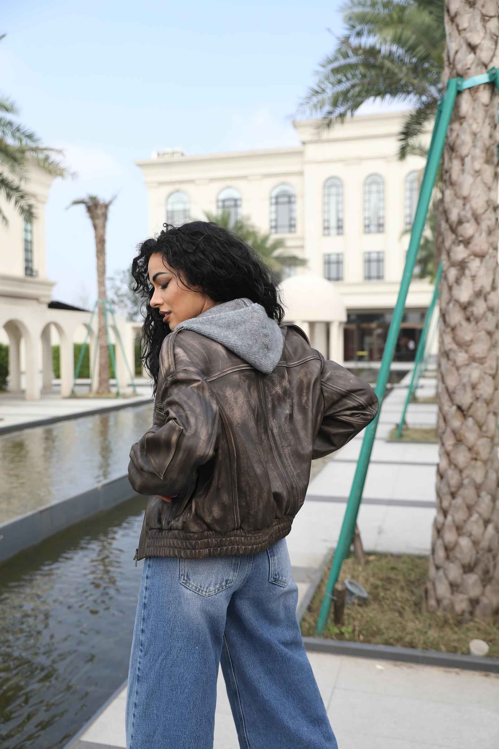 Leather Baseball Jacket Fashion Casual Jacket for Men and Women