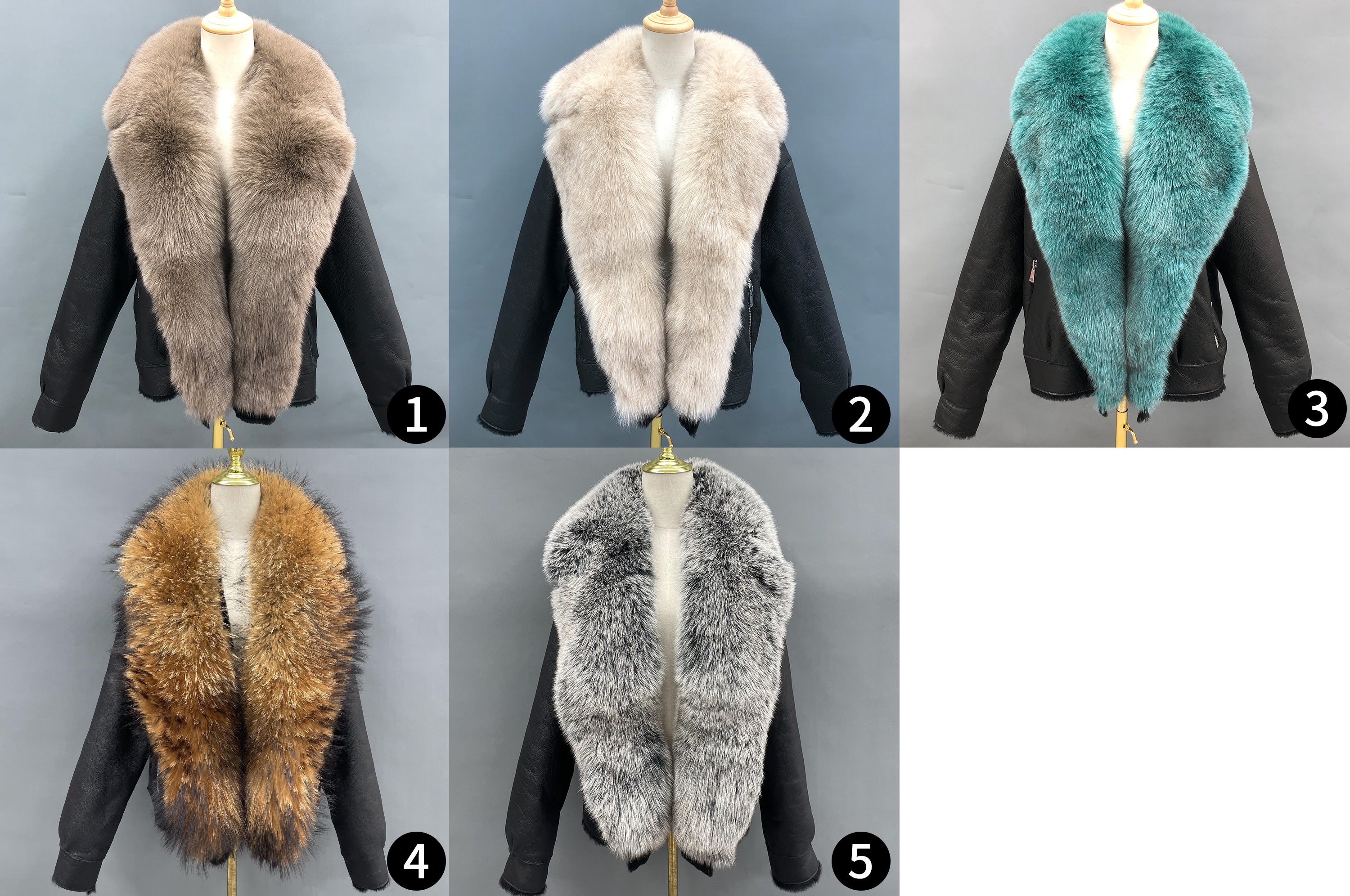 Women's Windproof Shearling Leather Jacket with Oversized Fox Fur Collar - Luxe Winter Outerwear