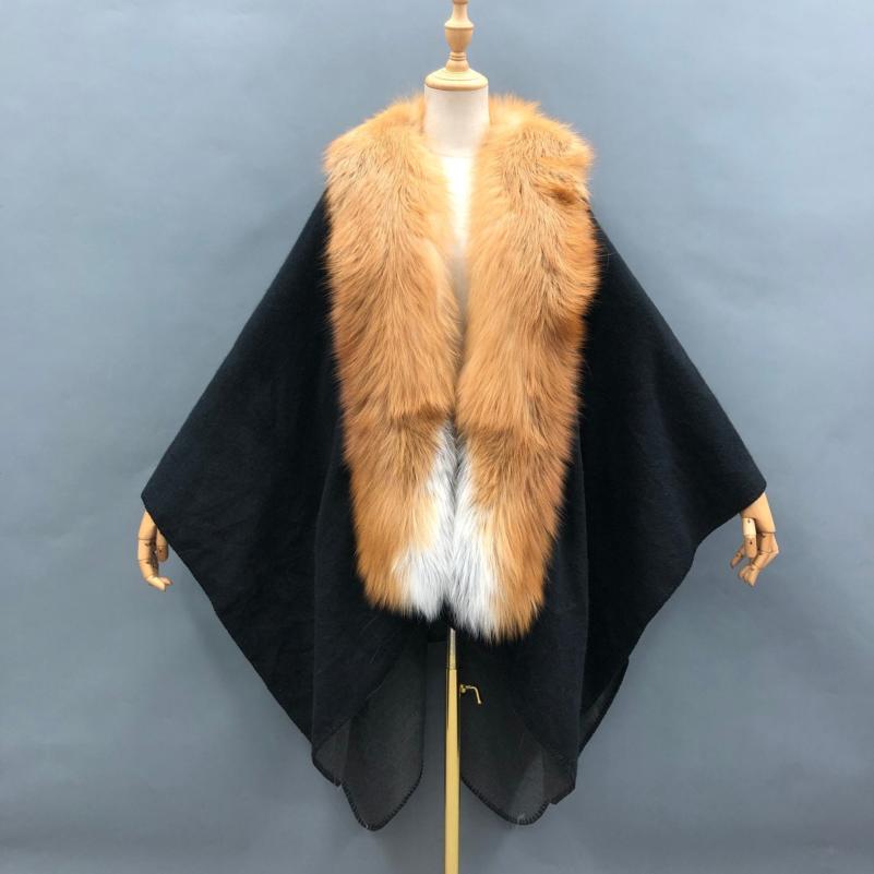 Red Fox Blue Fox Placket Fur Shawl