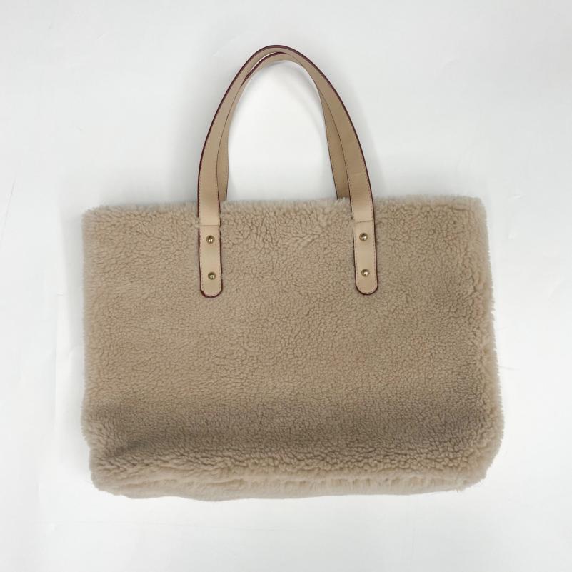 Fashionable Winter Warm Lamb Wool Fisherman Hat Bag Set