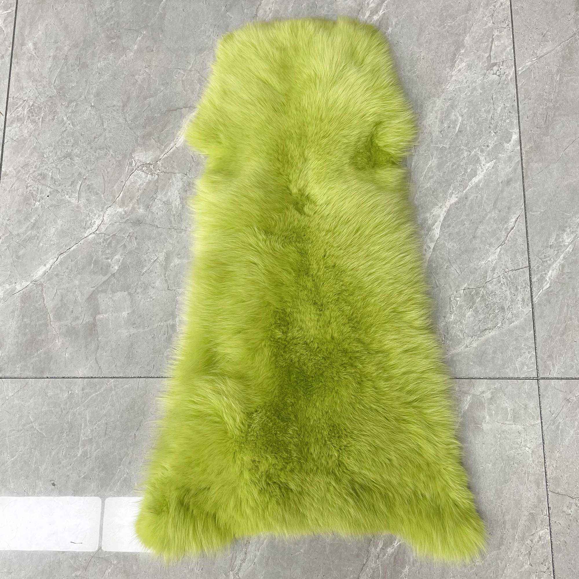 Factory Wholesale Solid Color Womens Fox Fur Thick Coat with Hood Light Green