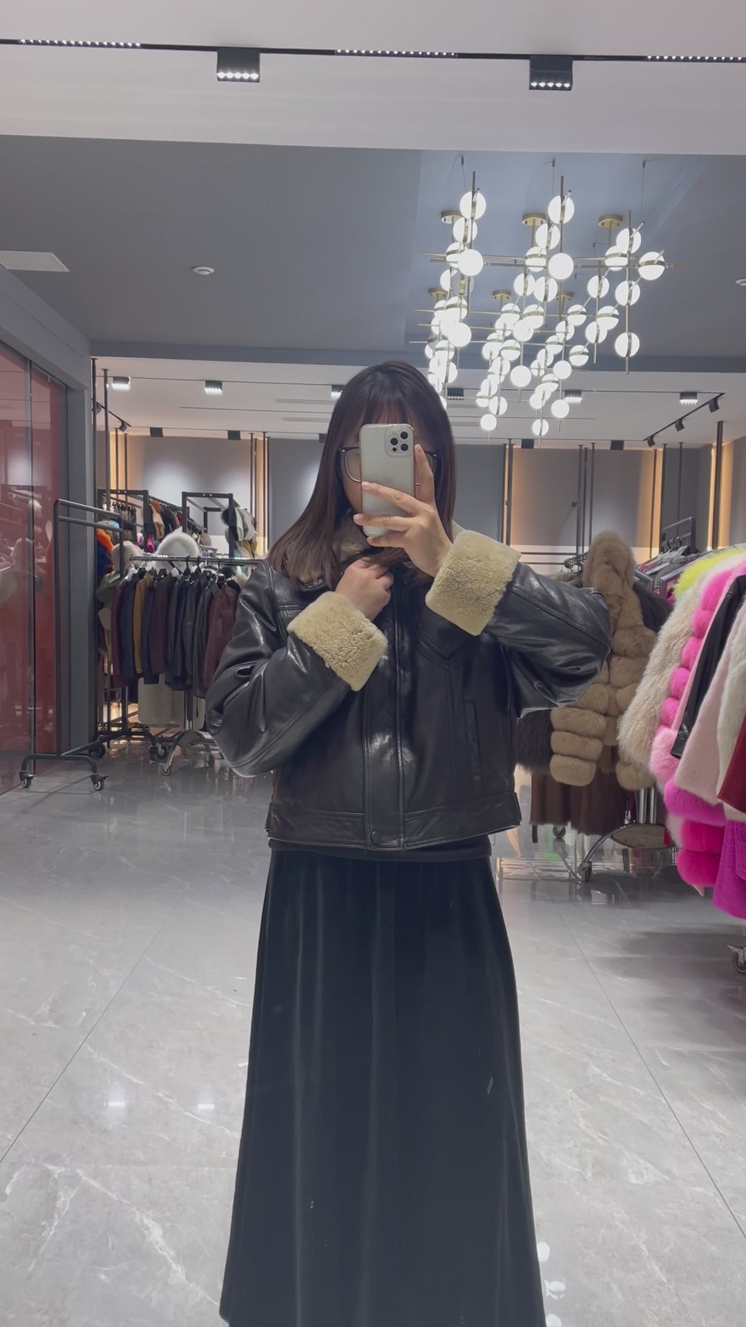 Women's Lambswool-Trimmed Short Puffer Jacket | Winter Down Coat