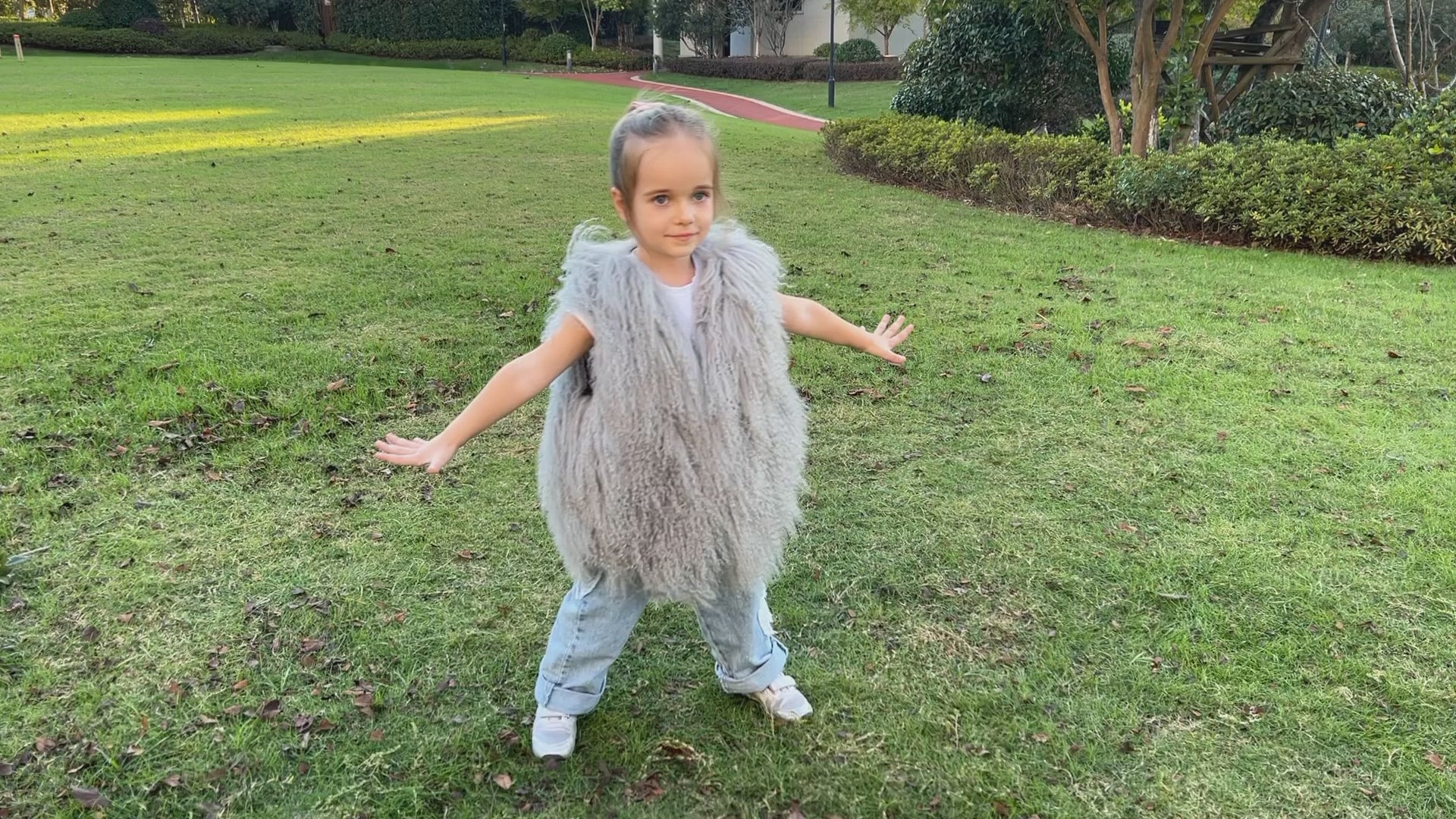New Solid Color Children's Autumn and Winter Mongolian Lamb Fur Vest Soft and Comfortable