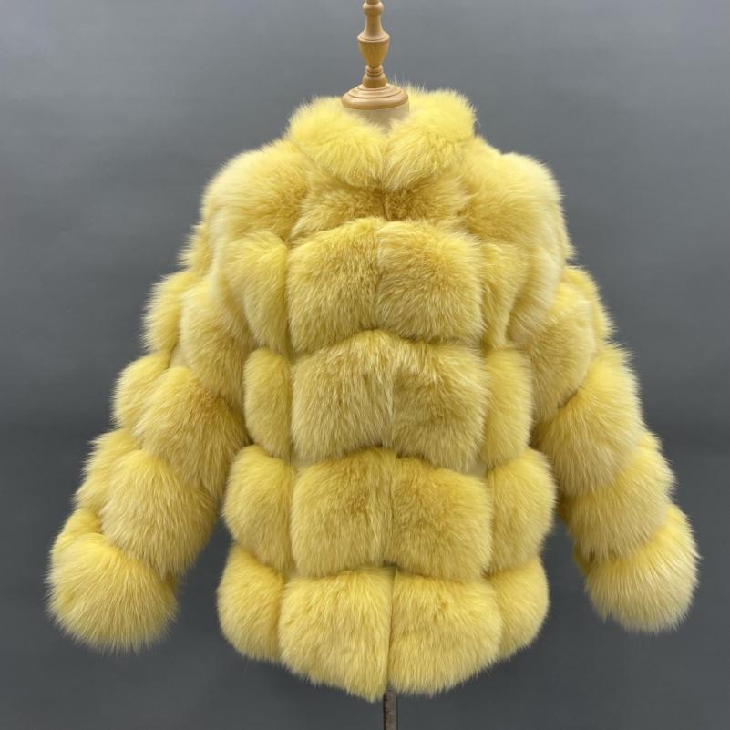 Winter Luxury Blue Fox Coat Real Fox Fur Women's Fashion Jacket - Janefur