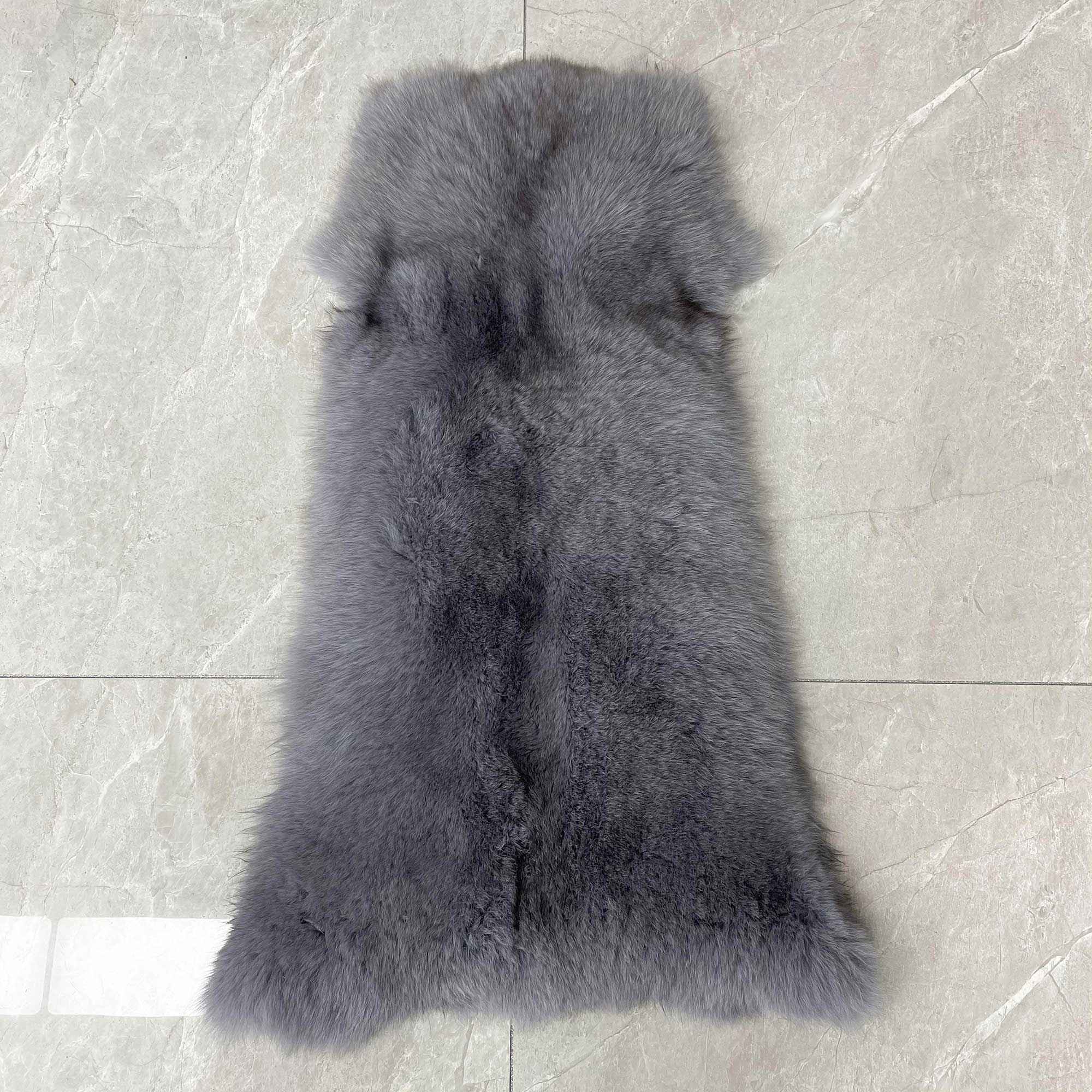 Factory Wholesale Solid Color Womens Fox Fur Thick Coat with Hood - Janefur