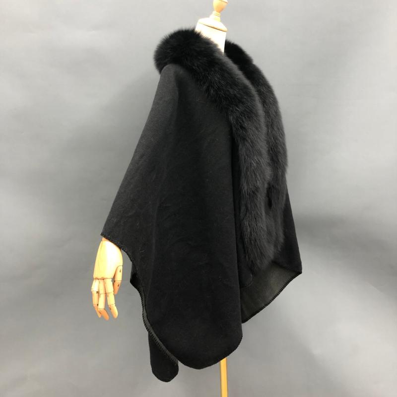 Red Fox Blue Fox Placket Fur Shawl - Janefur
