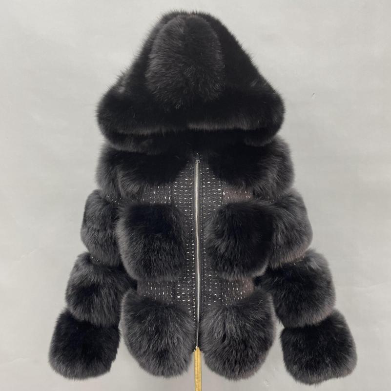 Fashion Warm Short Jacket Real Fur Coat Women Winter Real Raccoon Fur Coat - Janefur
